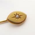 SOLD Antique Diamond Stick Pin 18ct Gold in Original leather case C.1880's